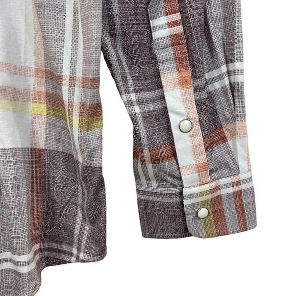 Scully Signature Soft Series Small Western Shirt Pearl Snap Front Plaid Mens - Picture 12 of 13